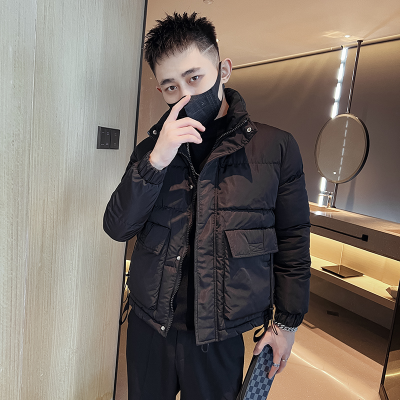 冬季立领棉服外套男2023新款男装加厚袄子痞帅潮牌短款羽绒棉衣潮