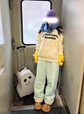 eaho羊羔绒羽绒棉裤男冬季东北零下40度裤子哈尔滨雪乡加绒滑雪裤