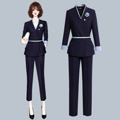 气质女神范美容院工装 女春秋时尚 珠宝店售楼部工作服 套装 职业西装