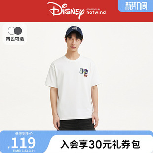 男士 新款 热风2026年夏季 米奇系列印花短T恤 迪士尼系列