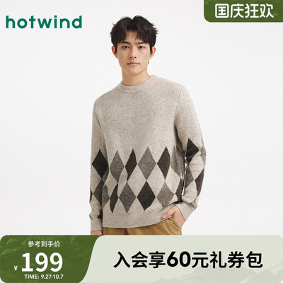 热风2025年冬季男士时尚针织衫