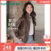 热风女士外套2026年春季新款复古PU外套甜酷机车风夹克柔软耐穿