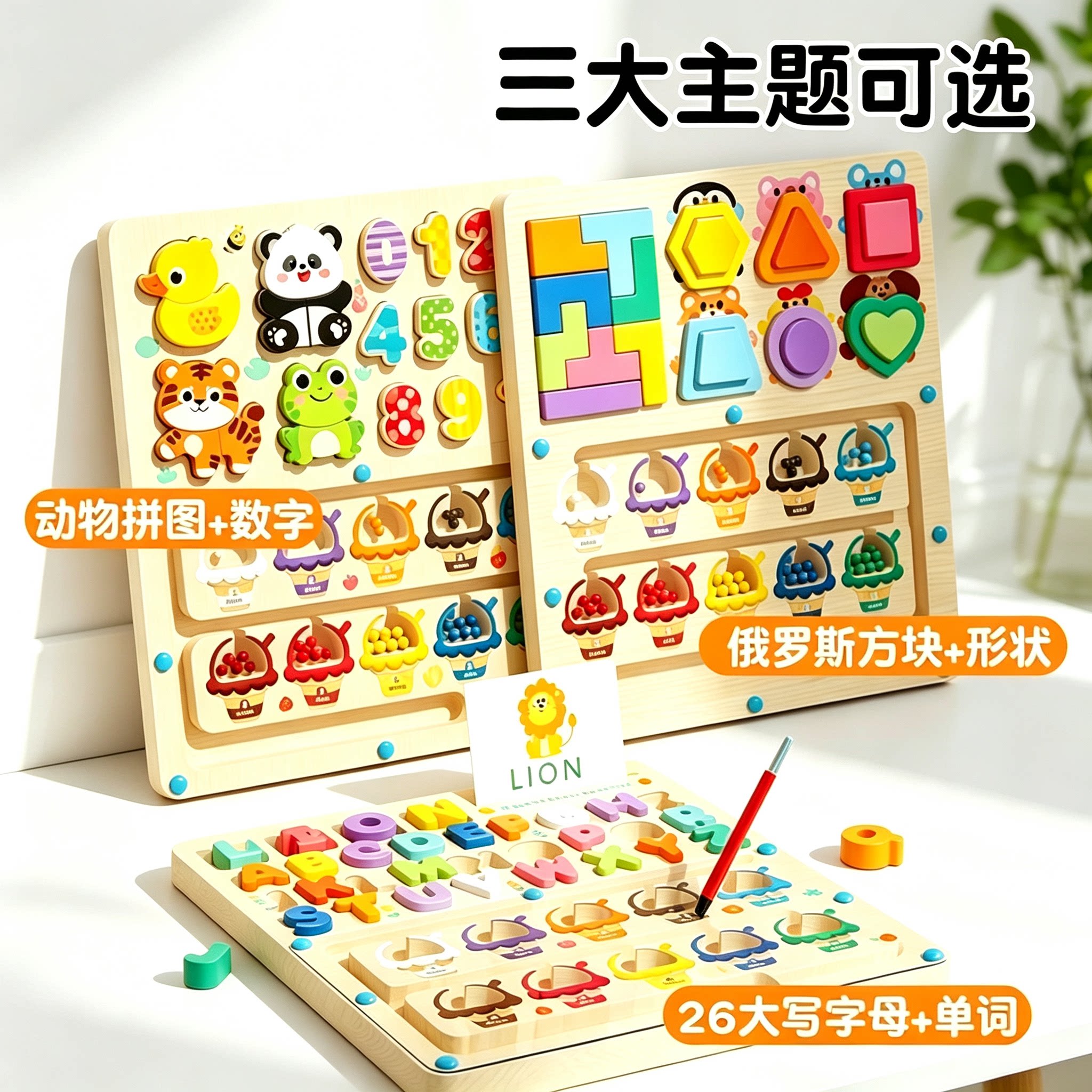 幼儿童磁力走珠迷宫木制拼图玩具