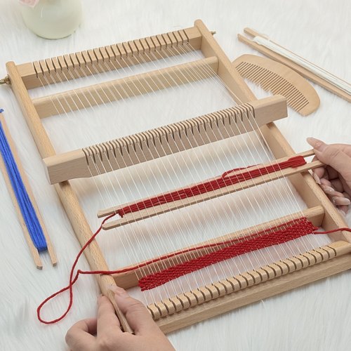 儿童手工制作迷你纺织机编织机