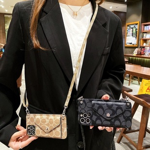 英文字母零钱插卡包适用三星S23 A71挂绳A34防摔女 plus手机壳S24FE斜跨S25Ultra高档note10pro保护套A55个性