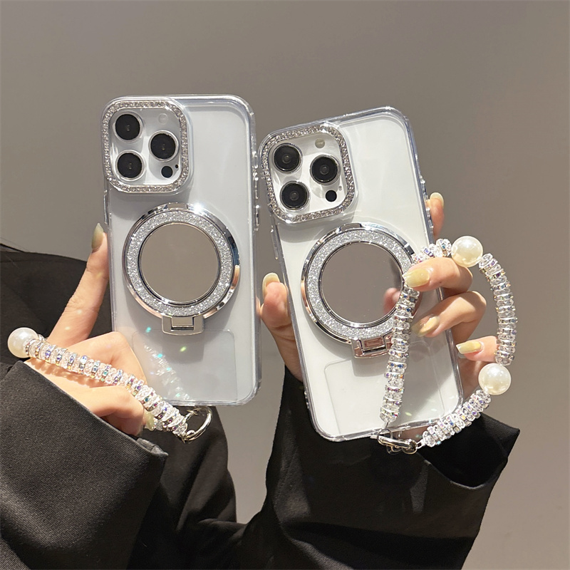 MOTOG85透明闪粉镜面支架手机壳