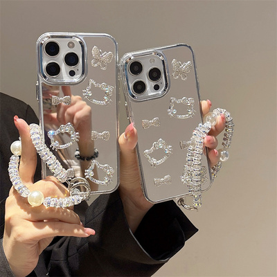 谷歌9A镜面水钻蝴蝶结KT猫手机壳