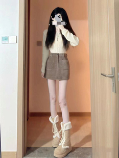 秋冬装 女 搭配一整套御姐穿搭chic甜辣小香风针织上衣短裙两件套装
