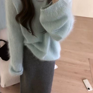 冬装韩系穿搭一整套独特漂亮绝美巨好看温柔慵懒风毛衣裙子套装女