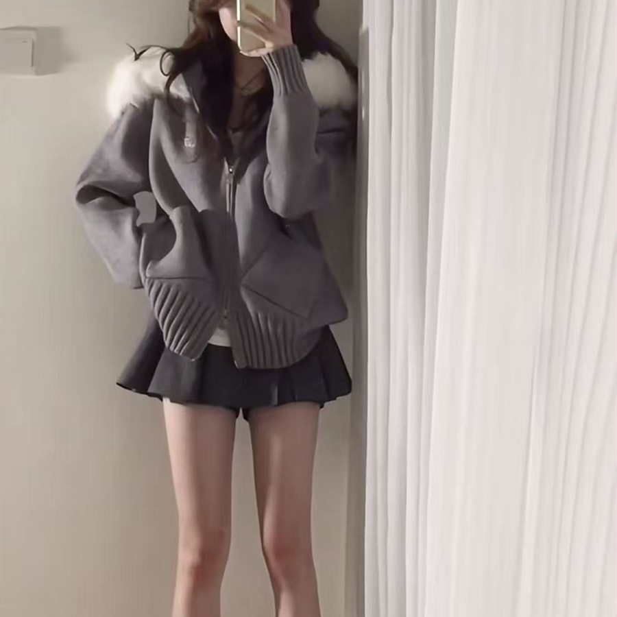 学院风毛衣外套裙子两件套装女