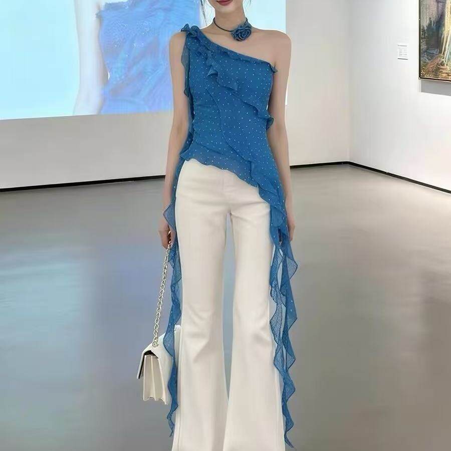 夏季御姐轻熟绝美纯欲风高级感chic别致巨好看上衣裤子两件套装女