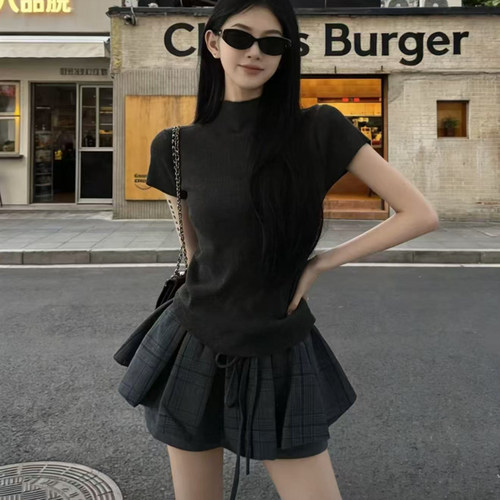 夏季御姐轻熟美式辣妹短裙两件套