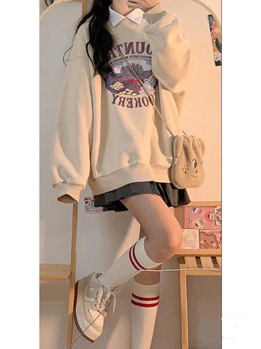 早春少女感穿韩系学院百褶裙