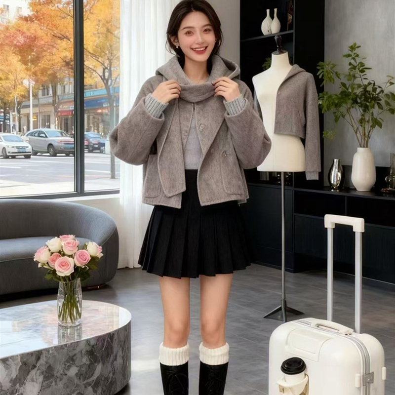 冬季一整套穿搭高级感御姐轻熟名媛气质小香风毛呢外套裙子套装女