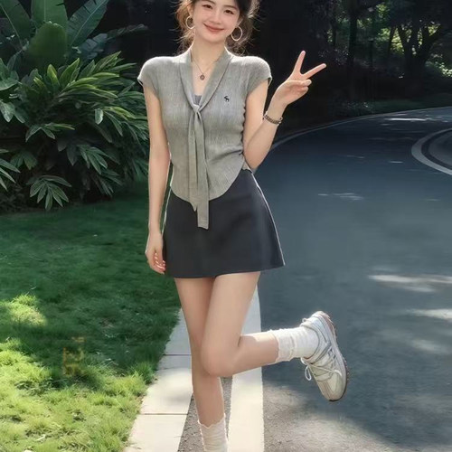 夏季韩系小个子短裙两件套女