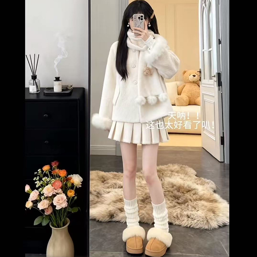 独特漂亮冬装一整套甜美气质减龄学院风巨好看毛呢外套短裙套装女,女装/女士精品,时尚套装,淘宝优惠券,粉丝福利购,淘宝优惠卷