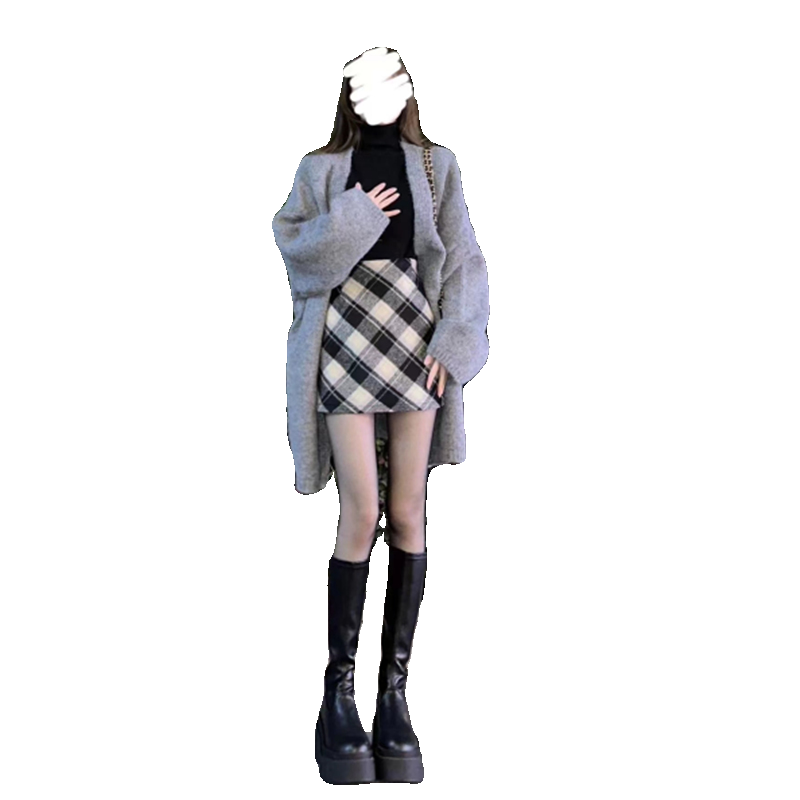 秋冬装搭配一整套韩剧穿搭高级感御姐轻熟辣妹毛衣裙子三件套装女