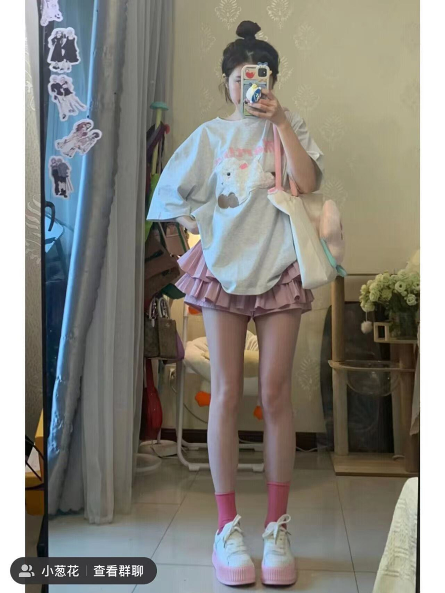 奶系穿搭小个子显高俏皮