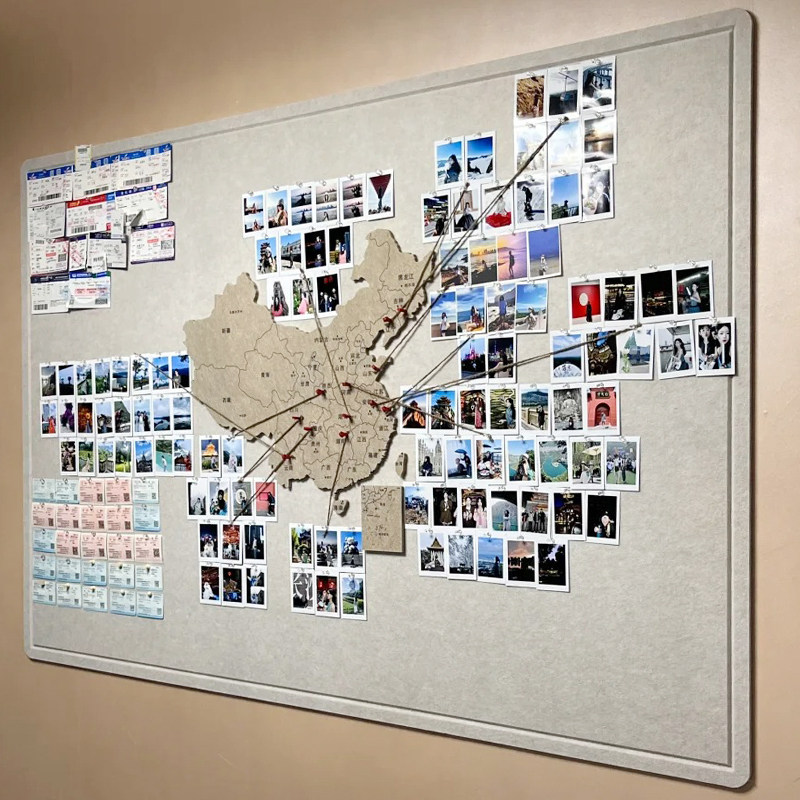 毛毡地图旅行照片墙足迹打卡地图标记毛毡板墙贴客厅免打孔装饰墙,家居饰品,软装墙贴,淘宝优惠券,粉丝福利购,淘宝优惠卷