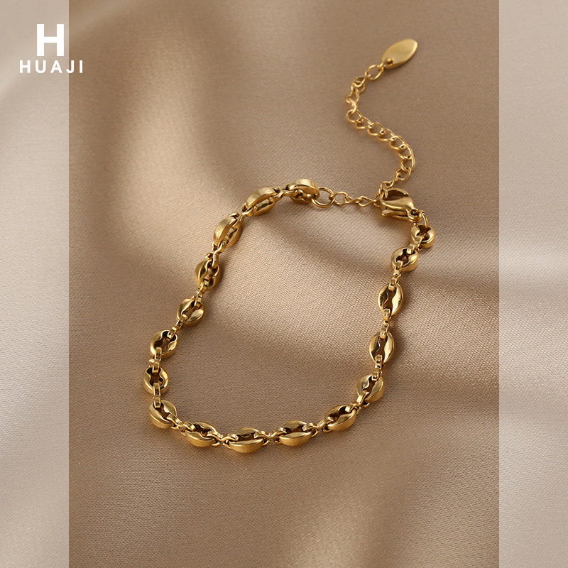 花迹复古钛钢不掉色手链女简约风日常百搭手环2026新款潮个性手饰