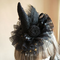 Halloween Witch hat, Dark witch hat, lolita top hat, cosplay magical girl prop, Lolita hair accessory thumbnail 4