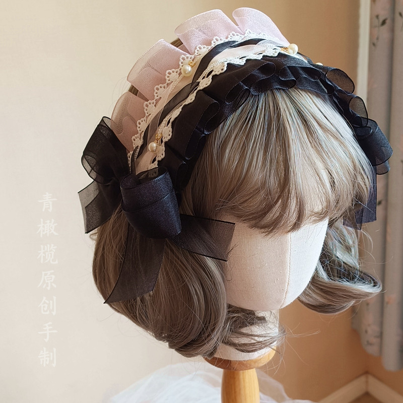 黑粉洛丽塔lolita发带发饰头饰辣妹软妹百搭小物二次元Lo娘配饰