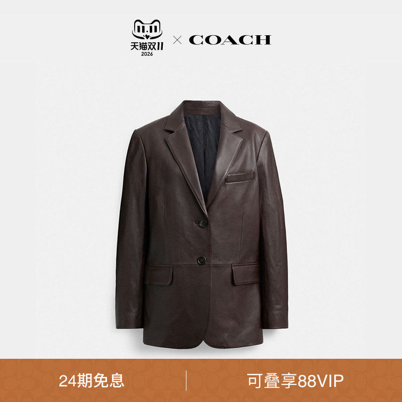 COACH/蔻驰女士皮革西装夹克