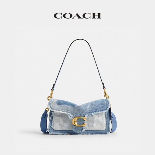 【礼物】COACH/蔻驰女士丹宁布TABBY 26号单肩包斜挎包手提包