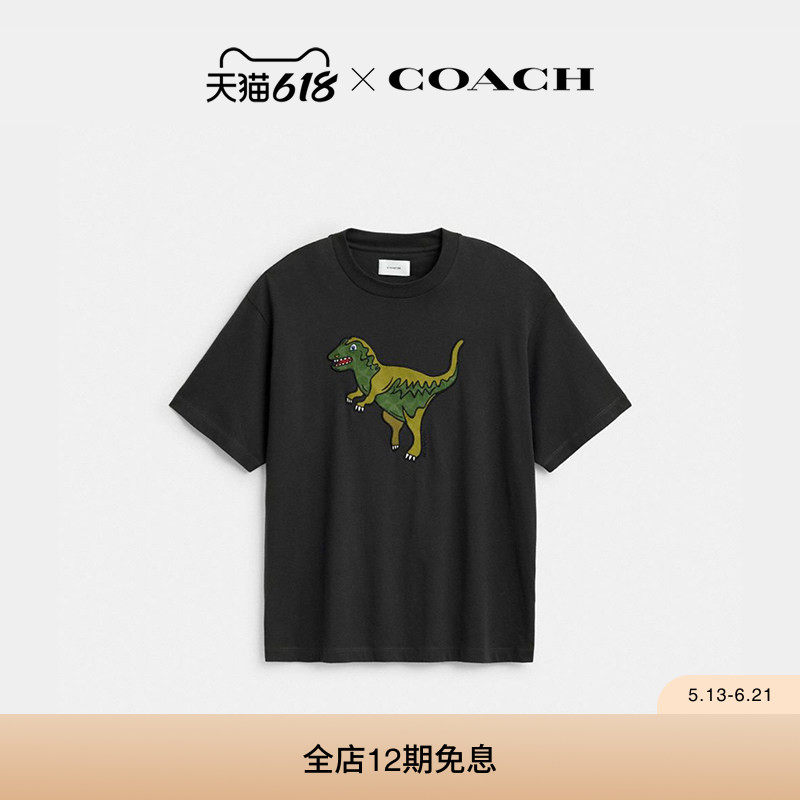 COACH/蔻驰男女同款棉质REXY休闲型T恤短袖上衣宽松