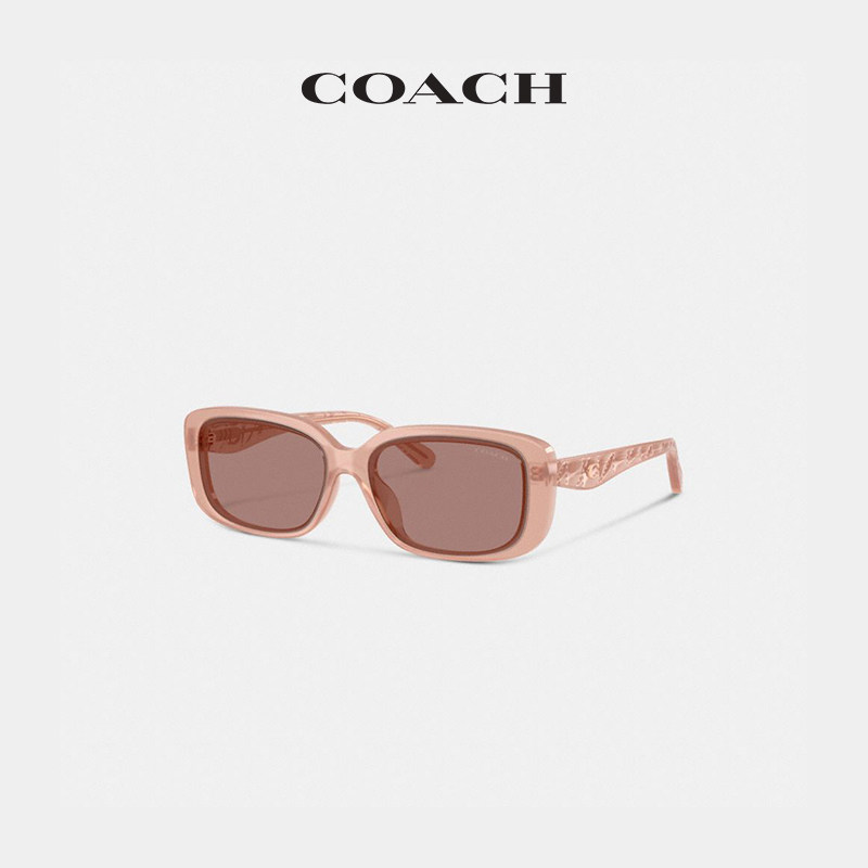 COACH/蔻驰女士嵌饰细节长方形框太阳眼镜