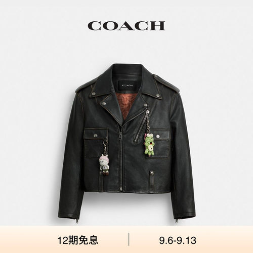 COACH | BRAIN DEAD/蔻驰男士羊皮革BIKER夹克外套上衣