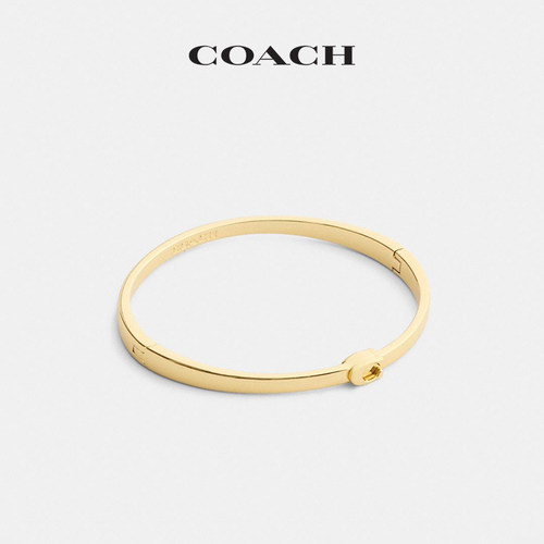 COACH/蔻驰女士纤细老花铰链手镯饰品气质高级感精致
