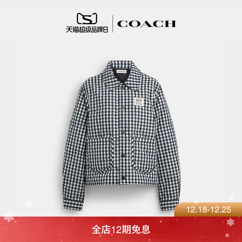 【新品】Coachtopia/蔻驰之城Loop方格纹绗缝夹克上衣外套休闲