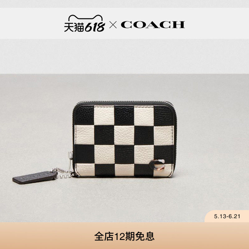 Coachtopia/蔻驰之城棋盘格Upcrafted环绕式拉链钱包