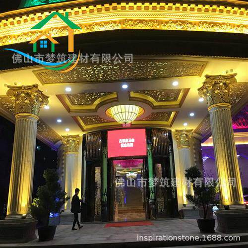 厂家定制玻璃钢主题酒店餐馆异型玻璃钢柱人造石艺术透光造型柱