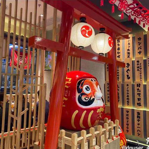 大型开运达摩雕塑日式风格烧肉居酒屋日料店门头玻璃钢装饰品摆件