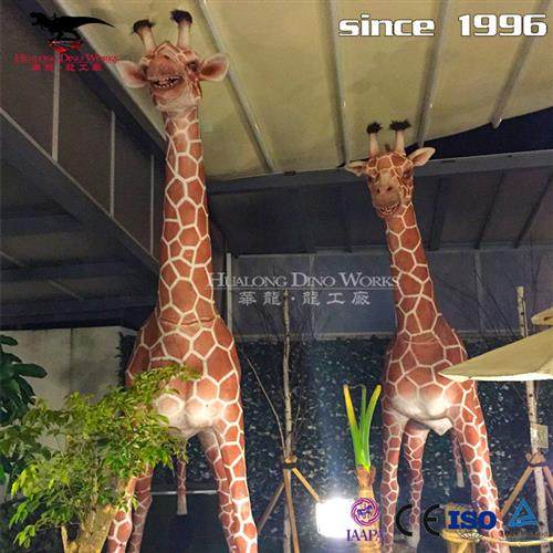 设计制作长颈鹿动物模型新款户外商城美陈装饰