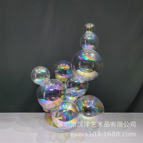 透明炫彩玻璃球酒店大堂餐厅商业中心售楼处样板间门现代时尚雕塑