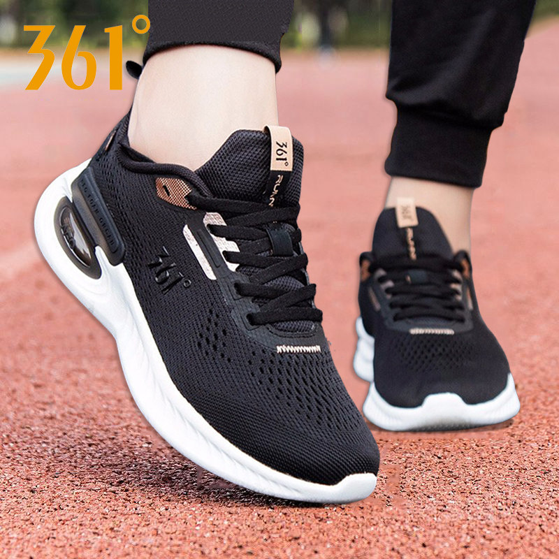 361女鞋正品官方旗舰店黑色休闲鞋子百搭超轻跑步鞋361度女运动鞋