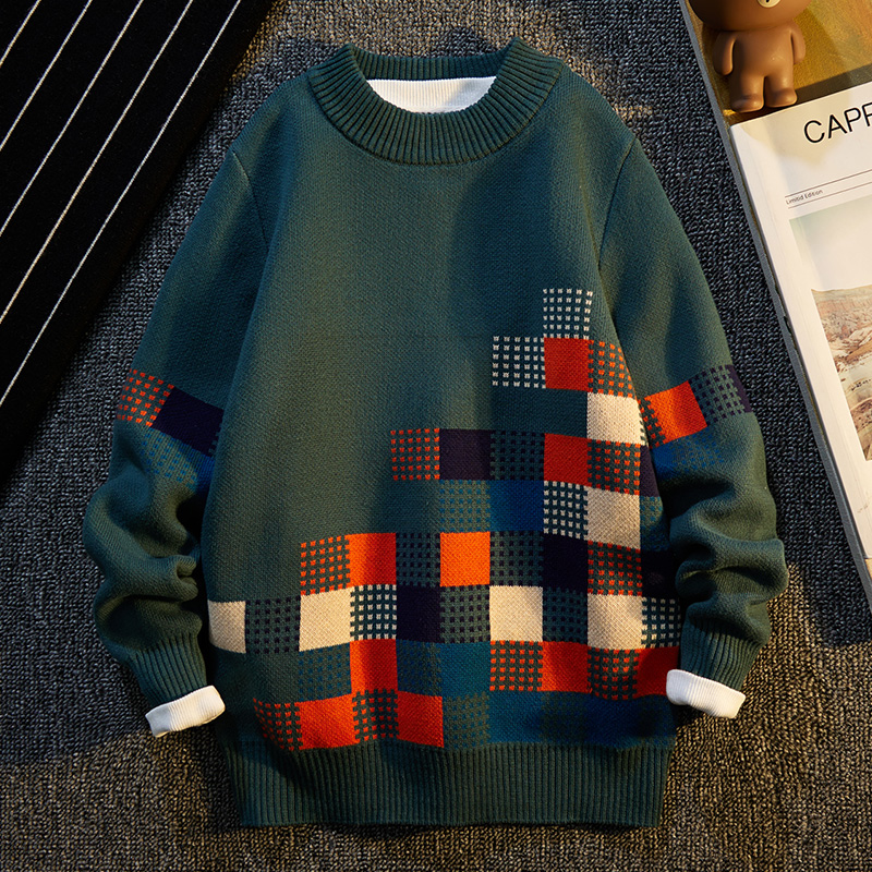 男童秋冬纯棉2023新款提花毛衣