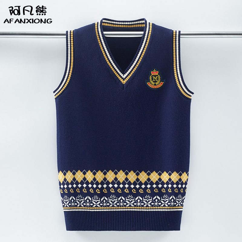 儿童毛线背心男学院风春秋中大童纯棉男童秋冬款男孩加绒针织马甲,童装/婴儿装/亲子装,背心吊带,淘宝优惠券,粉丝福利购,淘宝优惠卷