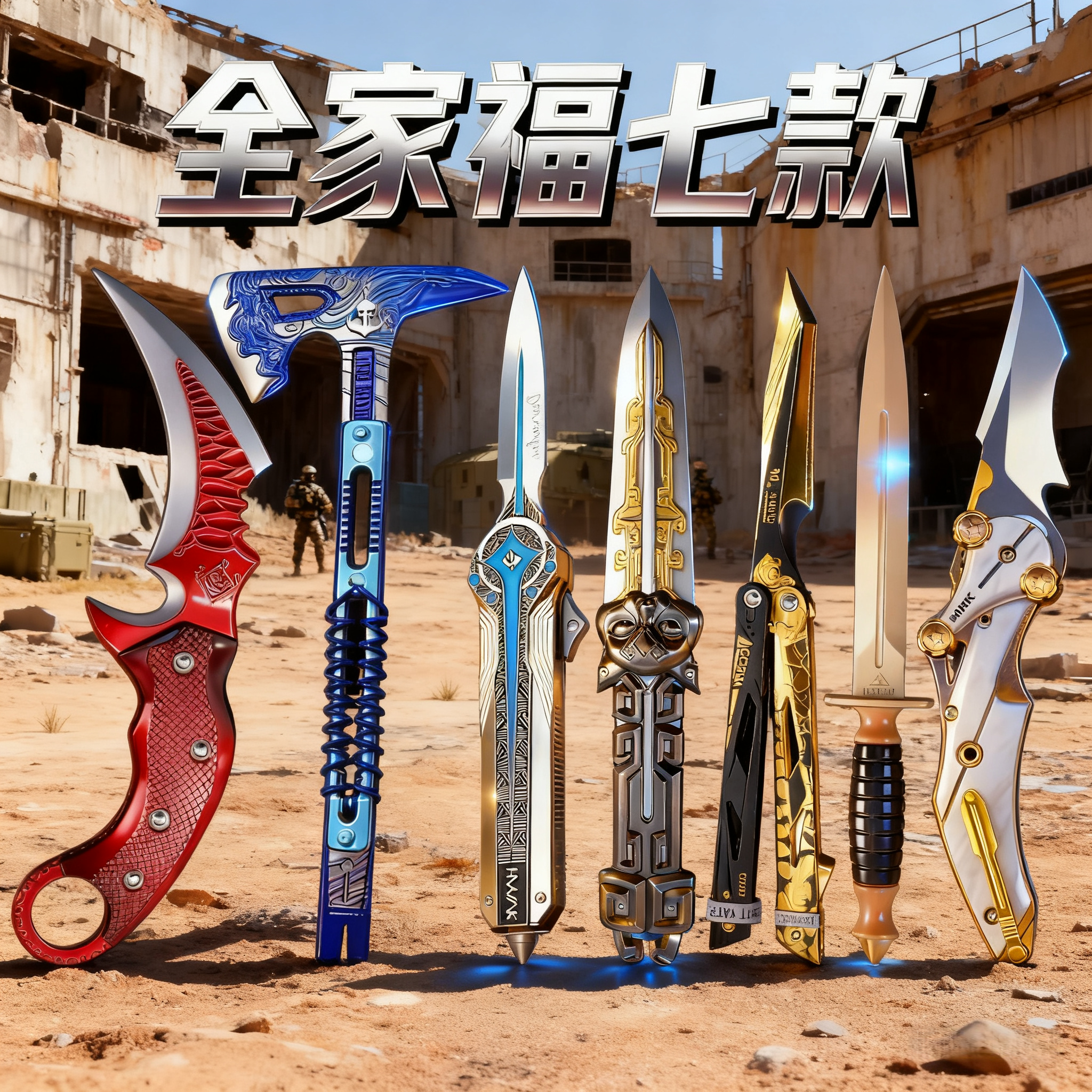 北极星蝴蝶刀怜悯未开刃三角洲行动游戏周边合金大号伸缩玩具模型