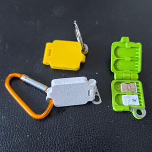 新款SIM收纳盒便携苹果卡槽钥匙扣双卡位旅行多功能便携卡盒防丢