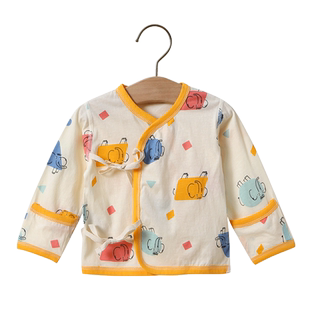 新生的儿半背衣夏季薄款初生婴儿纯棉和尚无骨上衣59夏天52码衣服