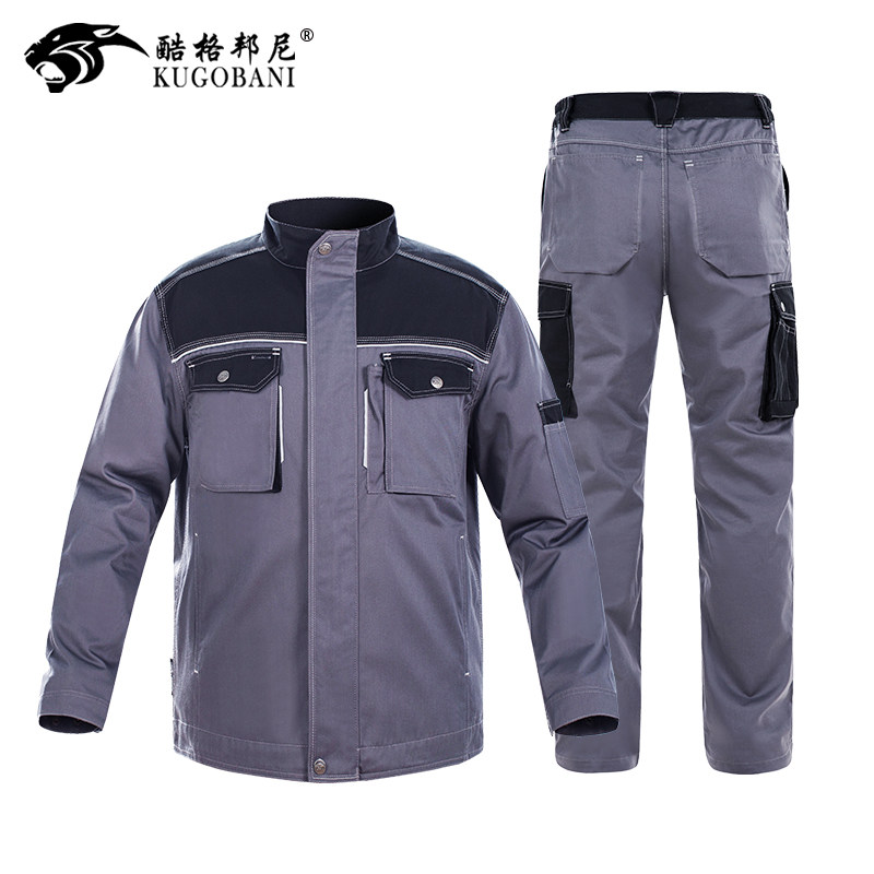 工作服套装男工地电工长袖汽修耐磨耐脏工装春秋劳保服制服定制