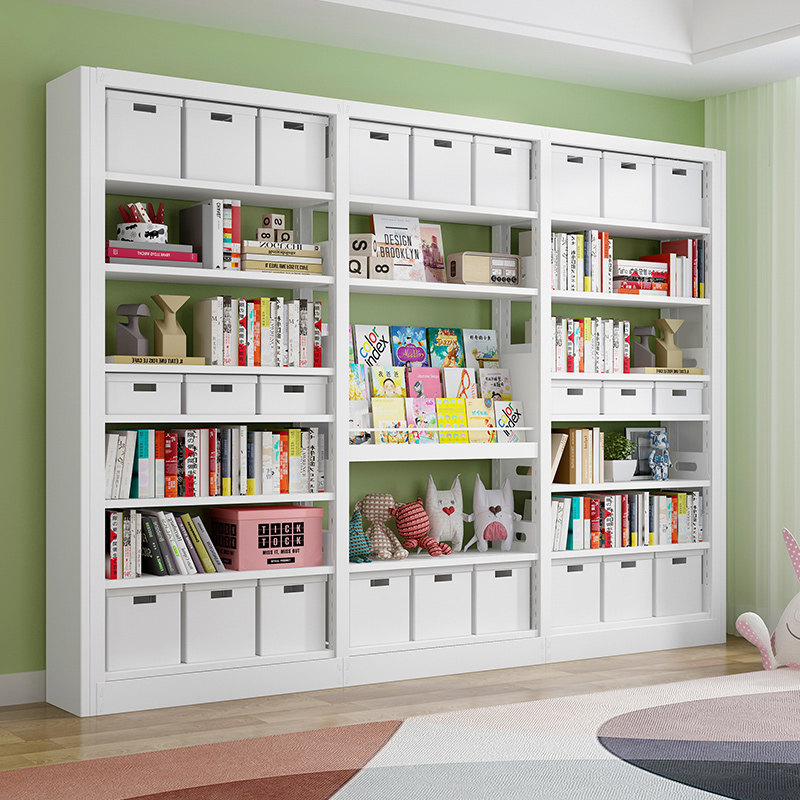 客厅钢制图书馆书架家用落地置物架儿童绘本架多层书柜靠墙收纳层,住宅家具,书架,淘宝优惠券,粉丝福利购,淘宝优惠卷
