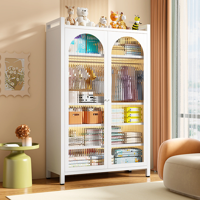 家用碳钢衣柜儿童卧室衣物收纳柜可移动防尘收纳柜铁艺简易衣柜