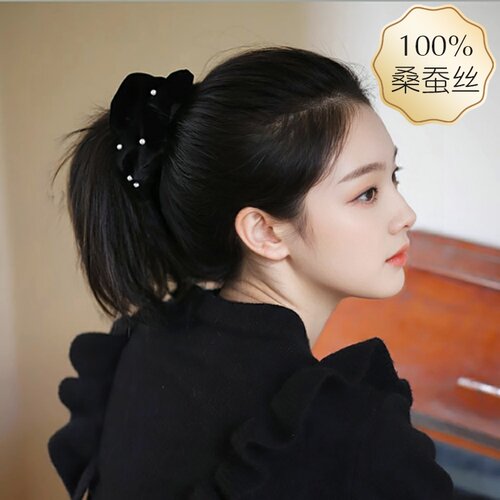 觅海大肠发圈法式真丝丝绒