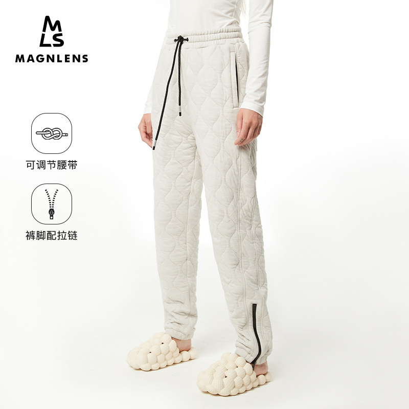 magnlens冬季休闲裤女提花夹层加棉户外系带高级感裤子加厚长裤,女装/女士精品,卫裤,淘宝优惠券,粉丝福利购,淘宝优惠卷