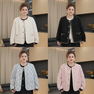 秋冬气质加厚夹棉粗花呢外套女H625T12861 精致小香 胖佳佳
